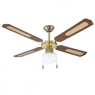 Wentylatory sufitowe - Wentylator sufitowy 4 łopatki 1 światło D.130 cm 70w WALNUTcolour DA54011 - miniaturka - grafika 1