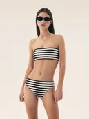 Stroje kąpielowe - Dół bikini Malibu Bloovii czarny, biały M - miniaturka - grafika 1