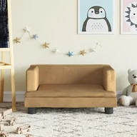 Łóżka dla dzieci i młodzieży - vidaXL vidaXL Sofa dla dzieci, brązowa, 60x40x30 cm, aksamit - miniaturka - grafika 1