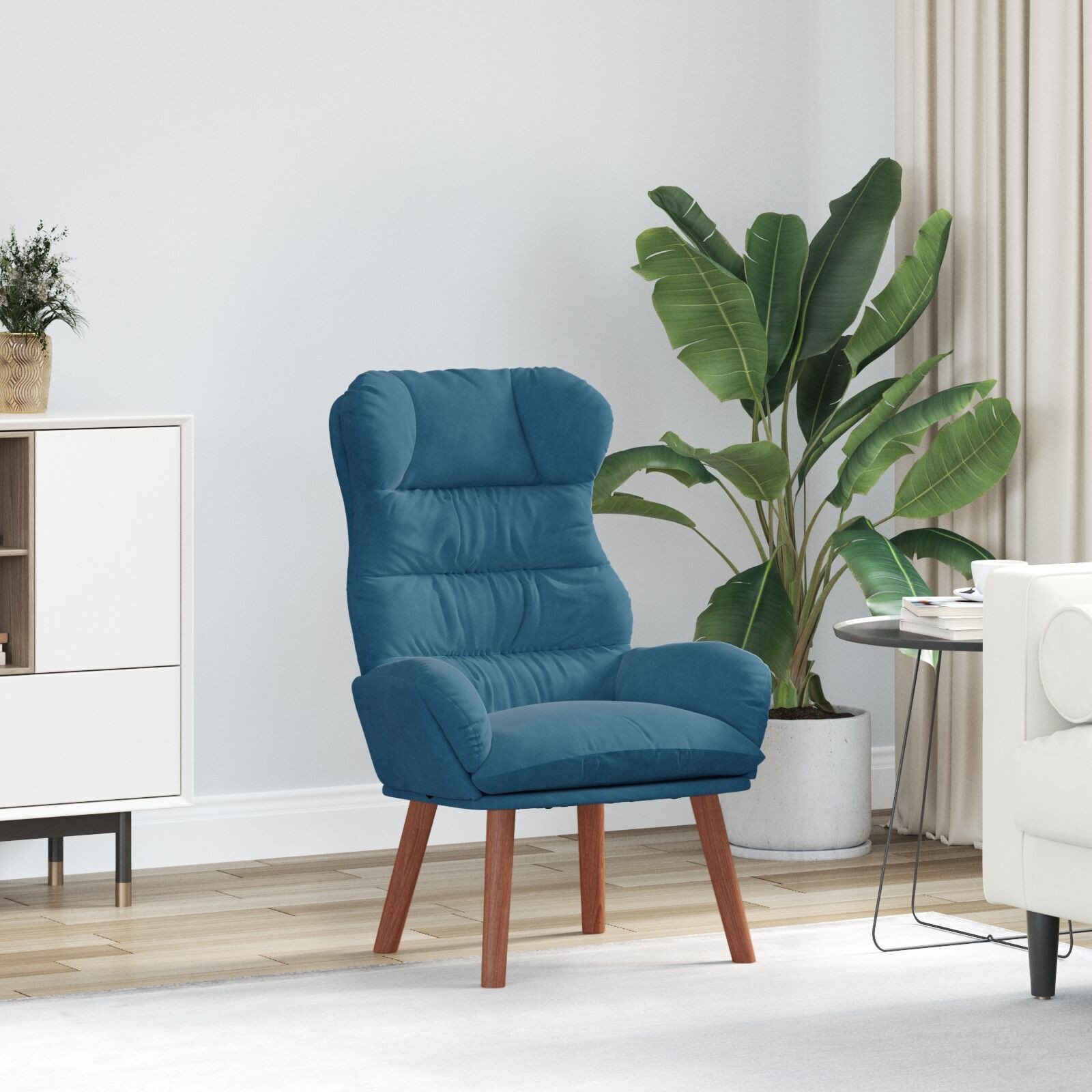 vidaXL Fotel Relaksacyjny z Niebieskiego Velvetu