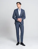 Marynarki męskie - Borgio Marynarka do zestawu bresso niebieski slim fit - miniaturka - grafika 1