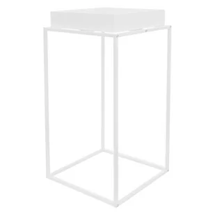 Stojak na kwiaty 45x45x80 cm biały metalowy ML-Design - Donice - miniaturka - grafika 1