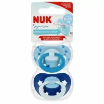 Nuk Smoczek uspokajający silikonowy 6-18m Signature 10736656 2 szt. - Smoczki uspokajające - miniaturka - grafika 1