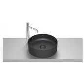 Umywalki - ROCA A32787N080 TERRA Umywalka nablatowa okręgła 39 cm Fineceramic? CZARNY MAT - miniaturka - grafika 1