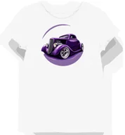 Koszulki i topy damskie - Koszulka damska biała z motywem głębokiego fioletu hot rod XS - miniaturka - grafika 1