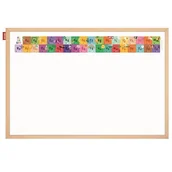 Tablice i flipcharty - Tablica edukacyjna magnetyczna suchościeralna 60x90cm nadruk ALFABET rama drewniana MEMOBE 1szt. /MTM090060.AL01.01.51/ - miniaturka - grafika 1