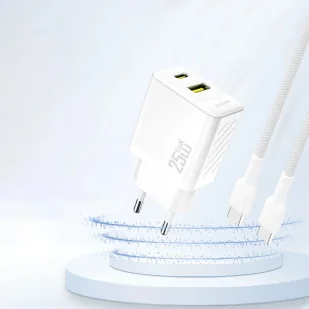 Ładowarka Dudao A26T 25W GaN USB-A, USB-C Power Delivery, Quick Charge - Biała - Ładowarki do telefonów - miniaturka - grafika 1