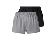 Majtki męskie - esmara Men Bokserki męskie z biobawełny, 2 pary (Czarny/ szary, 4/S) - miniaturka - grafika 1