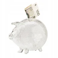 Skarbonki - Świnka skarbonka szklana popękana stłuczone szkło - miniaturka - grafika 1