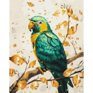 Malowanie po numerach - Malowanie po numerach BRUSHME 40x50 cm Szmaragdowa Papuga - miniaturka - grafika 1
