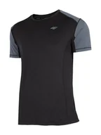 Koszulki sportowe męskie - 4F T-shirt funkcyjny w kolorze czarno-szarym - miniaturka - grafika 1