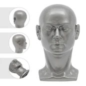 Manekiny wystawowe - Obwód głowy manekina 50 cm Model głowy mężczyzny Wyświetlacz głowy (szary błyszczący) - miniaturka - grafika 1