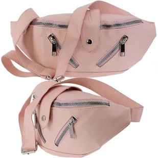 DAMSKA SASZETKA NERKA TOREBKA CROSSBODY BAG NA RAMIĘ RÓŻOWA - Nerki - miniaturka - grafika 1