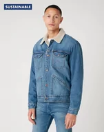 Kurtki męskie - Wrangler 124Mj Sherpa Męska Kurtka Jeansowa Logo 3 Years W4Msug10K-M - miniaturka - grafika 1