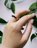 Pierścionki - Pierścionek GlamArt, mosiądz, Czarny Turmalin - miniaturka - grafika 1