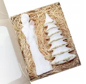 Świece - Zestaw prezentowy świece anioł + choinka 20 złota - miniaturka - grafika 1