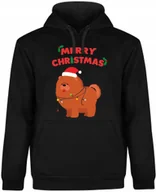 Bluzy męskie - BLUZA MĘSKA CZARNA ŚWIĄTECZNA NA PREZENT ŚWIĘTA PIES PSY Z NADRUKIEM R-XL  MODEL  A437 - miniaturka - grafika 1