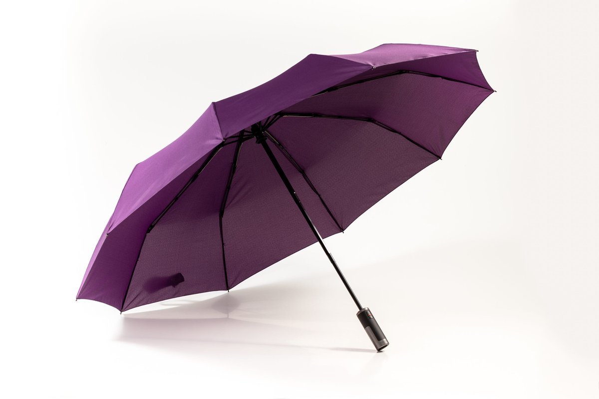 Parasol Ring składany 10-szprychowy, automatyczny 115 cm fioletowy