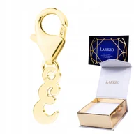 Wisiorki - Piękna ZAWIESZKA ZŁOTA Wisząca z Literą Literka E Inicjał Symbol SREBRO 925 - miniaturka - grafika 1