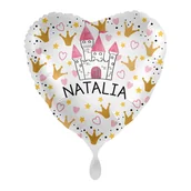 Balony i akcesoria - Balon imienny foliowy Natalia serce pakowany 43 cm - miniaturka - grafika 1
