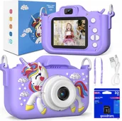 Aparaty Cyfrowe - APARAT CYFROWY DLA DZIECI JEDNORO��EC SELFIE KAMERA+KARTA 32GB MENU PL - miniaturka - grafika 1