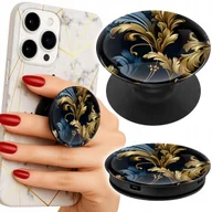 Uchwyty samochodowe do telefonów - Uchwyt do telefonu Popsocket na palce/stojak ELEGANCKIE ZŁOTE MODNE WZORY - miniaturka - grafika 1