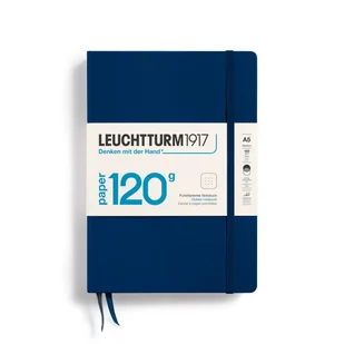 Notatnik Leuchtturm1917 Medium A5, 120g, Kropki, Granatowy - Notesy i bloczki - miniaturka - grafika 1