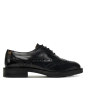 Półbuty damskie - Oxfordy Tommy Hilfiger Brogue FW0FW08818 Czarny - miniaturka - grafika 1