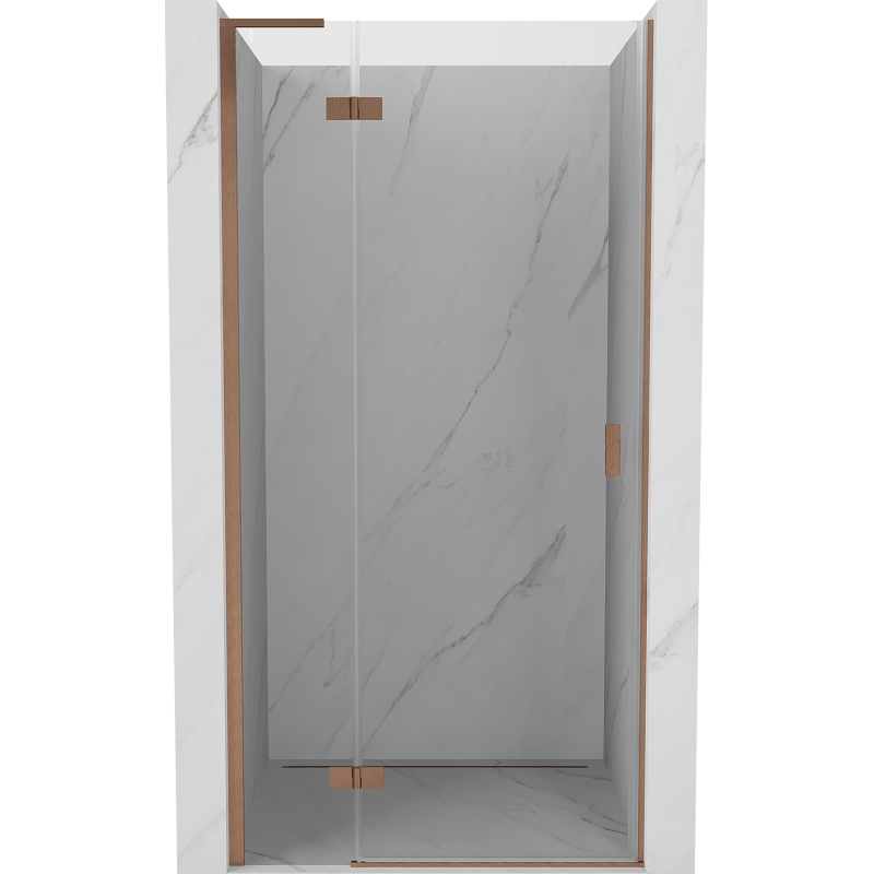 Mexen Mist-H L drzwi prysznicowe uchylne lewe 95 cm, transparent, miedź szczotkowana - 8A5L-095-000-65-00-L