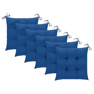 Poduszki na krzesła, 6 szt., niebieskie, 50x50x7 cm, tkanina - Poduszki na krzesła - miniaturka - grafika 1