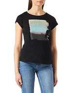 Koszulki i topy damskie - Sisley T-shirt damski, czarny 100, S - miniaturka - grafika 1