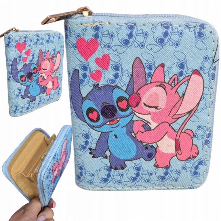 2 x Śliczny Portfel Lilo i Stich Młodzieżowy Dziecięcy Na Zamek Portfelik