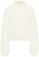 Swetry damskie - RISA Dzianinowy sweter damski 25825310, biały, XS-S - miniaturka - grafika 1