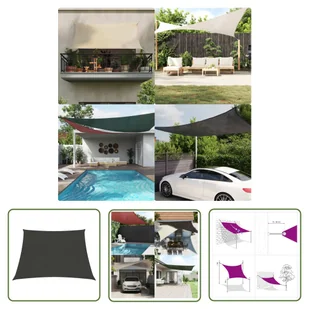 The Living Store Żagiel przeciwsłoneczny - 160 g/m² - antracytowy - 3/4x3 m - HDPE - Żagiel Ogrodowy - Parasole ogrodowe - miniaturka - grafika 1