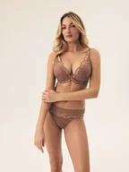 Biustonosze - Biustonosz push-up Kavi Esotiq jasno-brązowy 70B - miniaturka - grafika 1