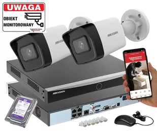 2 kamery z rejestratorem DS-7604NXI-K1/4P Acusense POE Dysk 1TB - Zestawy do monitoringu - miniaturka - grafika 1