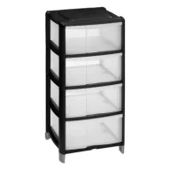 Pudła i pojemniki do przechowywania - 5five Simply Smart Organizer z 4 szufladami czarny 85 cm - miniaturka - grafika 1