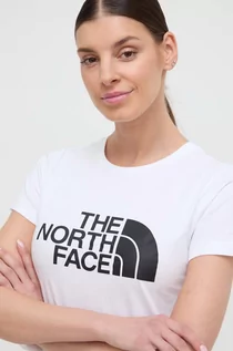 Koszulki sportowe damskie - The North Face t-shirt bawełniany damski kolor biały - grafika 1