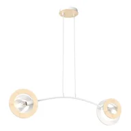 Lampy sufitowe - Skiva lampa wisząca 2xE27 biała/jasne drewno 1410/2 - miniaturka - grafika 1