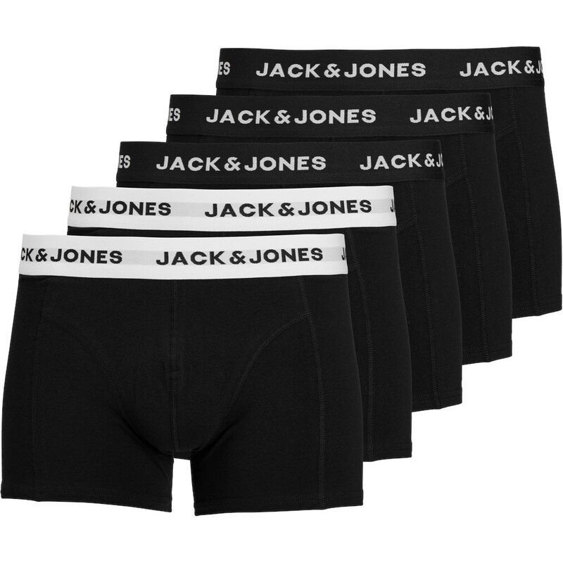 intimo parigamba uomo jack and jones 12254366 - 5 pack black black and white