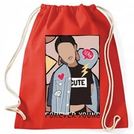 Plecaki worki - WORKO PLECAK CZERWONY Do Szkoły Na Buty FOREVER YOUNG Różne Grafiki Wzory - miniaturka - grafika 1