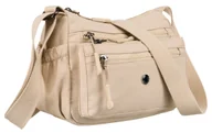 Torebki damskie - Miejska torebka damska beżowa listonoszka na ramię PETERSON małą lekka i funkcjonalna kieszonki na suwak szeroki pasek z regulacją - miniaturka - grafika 1