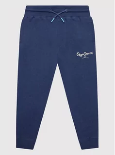Spodnie i spodenki dla chłopców - Pepe Jeans Spodnie dresowe Georgie PB210621 Granatowy Regular Fit - grafika 1
