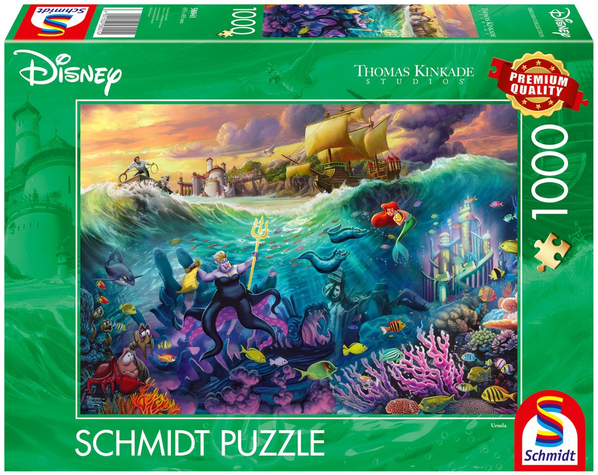 Schmidt, Puzzle PQ THOMAS KINKADE Mała Syrenka i Urszula (Disney), 1000 el.