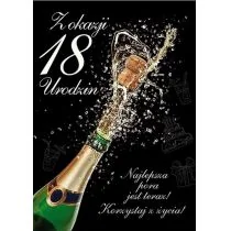Stamp Karnet Party naklejany B6+koperta Urodziny 18 wz12 - Kartki okolicznościowe i zaproszenia - miniaturka - grafika 1