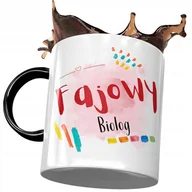 Kubki - Kubek Czarny Dla Biologa Fajowy Biolog Prezent z Nadrukiem ze Zdjęciem + Opakowanie na prezent (wzór 02) - miniaturka - grafika 1