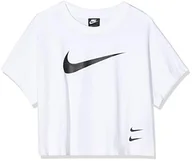 Koszulki i topy damskie - Nike T-shirt damski W Nsw Swsh Top Ss biały biały/czarny X-S - miniaturka - grafika 1