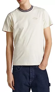 Pepe Jeans Koszulka męska Worden, beżowy (kość słoniowa), XS - Koszulki męskie - miniaturka - grafika 1