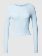Bluzki damskie - Bluzka z długim rękawem i falistym wykończeniem model ‘JUDY’ - miniaturka - grafika 1