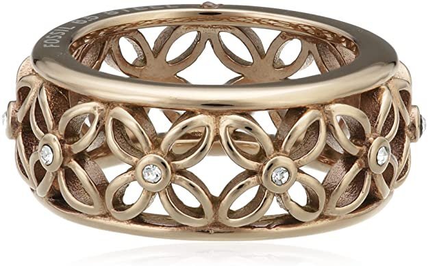 Fossil Women's Ring Stainless Steel Zirconia White 50 (15.9)